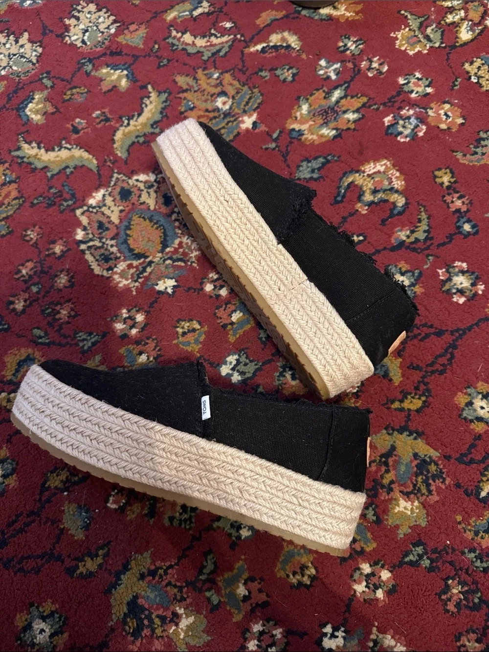 Toms Black Canvas Slip-On Sneakers